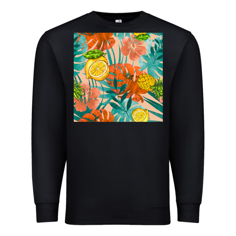 Pineapple And Lemon Seamless Pattern Premium Sweatshirt by BundleAndBundleShop | Teevron