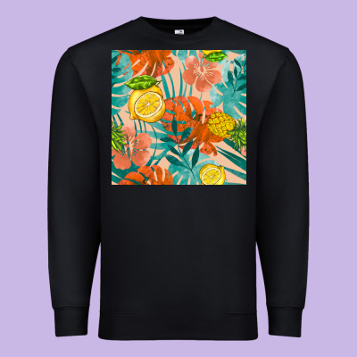 Pineapple And Lemon Seamless Pattern Premium Sweatshirt Designed By Bundleandbundleshop