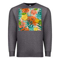 Charcoal Heather pineapple and lemon seamless pattern Premium Sweatshirt - BundleAndBundleShop