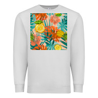Dove Grey pineapple and lemon seamless pattern Premium Sweatshirt - BundleAndBundleShop