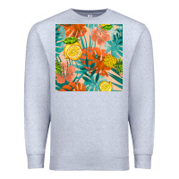Heather Grey pineapple and lemon seamless pattern Premium Sweatshirt - BundleAndBundleShop