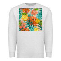 Oatmeal Heather pineapple and lemon seamless pattern Premium Sweatshirt - BundleAndBundleShop