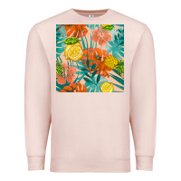 Pale Pink pineapple and lemon seamless pattern Premium Sweatshirt - BundleAndBundleShop