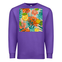 Purple pineapple and lemon seamless pattern Premium Sweatshirt - BundleAndBundleShop
