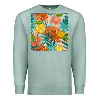 Seafoam pineapple and lemon seamless pattern Premium Sweatshirt - BundleAndBundleShop