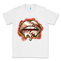 White baseball lips Classic Tee - Zillion Design Studio