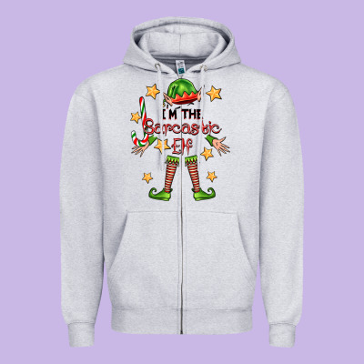 Im The Sarcastic Elf Zipper Hoodie Designed By Fadigitalartstudio