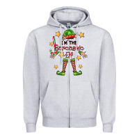 Heather Grey im the sarcastic elf Zipper Hoodie - FaDigitalArtStudio