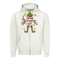 Oatmeal Heather im the sarcastic elf Zipper Hoodie - FaDigitalArtStudio