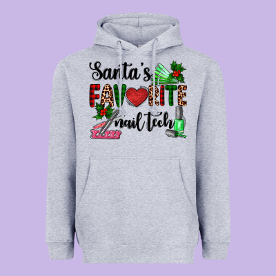 Santa's Favorite Nail Tech Heavyweight Hoodie Designed By Adodesignshop