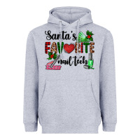 Heather Grey santa's favorite nail tech Heavyweight Hoodie - AdoDesignShop