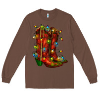 Chestnut christmas western boots with lights Long Sleeve Tee - RanaPortraitStore