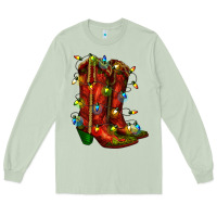 Matcha christmas western boots with lights Long Sleeve Tee - RanaPortraitStore