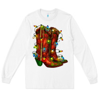 White christmas western boots with lights Long Sleeve Tee - RanaPortraitStore