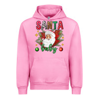 Fuchsia Pink Santa baby Christmas Urban Hoodie - NancyCooperArtShop