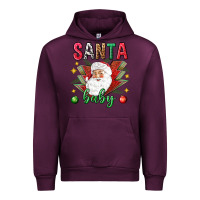 Mauve Wine Santa baby Christmas Urban Hoodie - NancyCooperArtShop