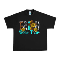 Black faith over fear Urban Heavy Tee - texasbilliewilder