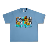 Pebble Blue faith over fear Urban Heavy Tee - texasbilliewilder
