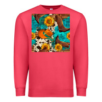 Cardinal cowboy boots and hat seamless pattern Premium Sweatshirt - BundleAndBundleShop