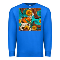 True Royal cowboy boots and hat seamless pattern Premium Sweatshirt - BundleAndBundleShop