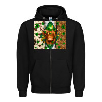 Black St. Patrick's Day Highland cow Zipper Hoodie - Neo Western