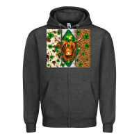 Charcoal Heather St. Patrick's Day Highland cow Zipper Hoodie - Neo Western