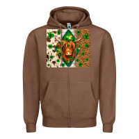 Chestnut St. Patrick's Day Highland cow Zipper Hoodie - Neo Western