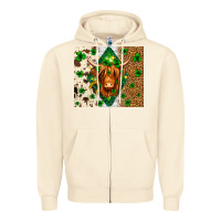 Sandshell St. Patrick's Day Highland cow Zipper Hoodie - Neo Western