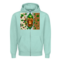 Seafoam St. Patrick's Day Highland cow Zipper Hoodie - Neo Western