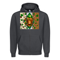 Smoke St. Patrick's Day Highland cow Zipper Hoodie - Neo Western