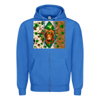 True Royal St. Patrick's Day Highland cow Zipper Hoodie - Neo Western