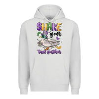 Dove Grey shake your tail feather mardi gras Premium Hoodie - MaliasSmallBusiness