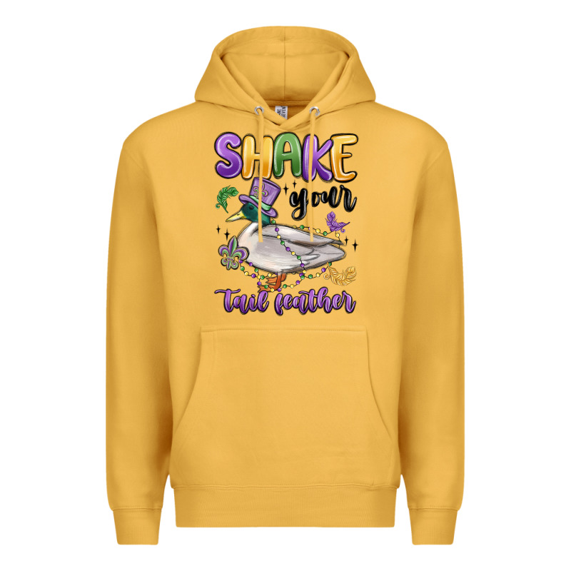 Shake Your Tail Feather Mardi Gras Premium Hoodie by MaliasSmallBusiness | Teevron