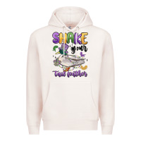 Pale Pink shake your tail feather mardi gras Premium Hoodie - MaliasSmallBusiness