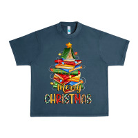 Midnight Navy book christmas tree merry christmas Urban Heavy Tee - Zillion Design Studio