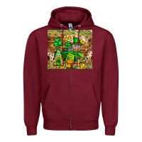 Burgundy St. Patrick's Day gnomies truck tumbler Zipper Hoodie - Neo Western