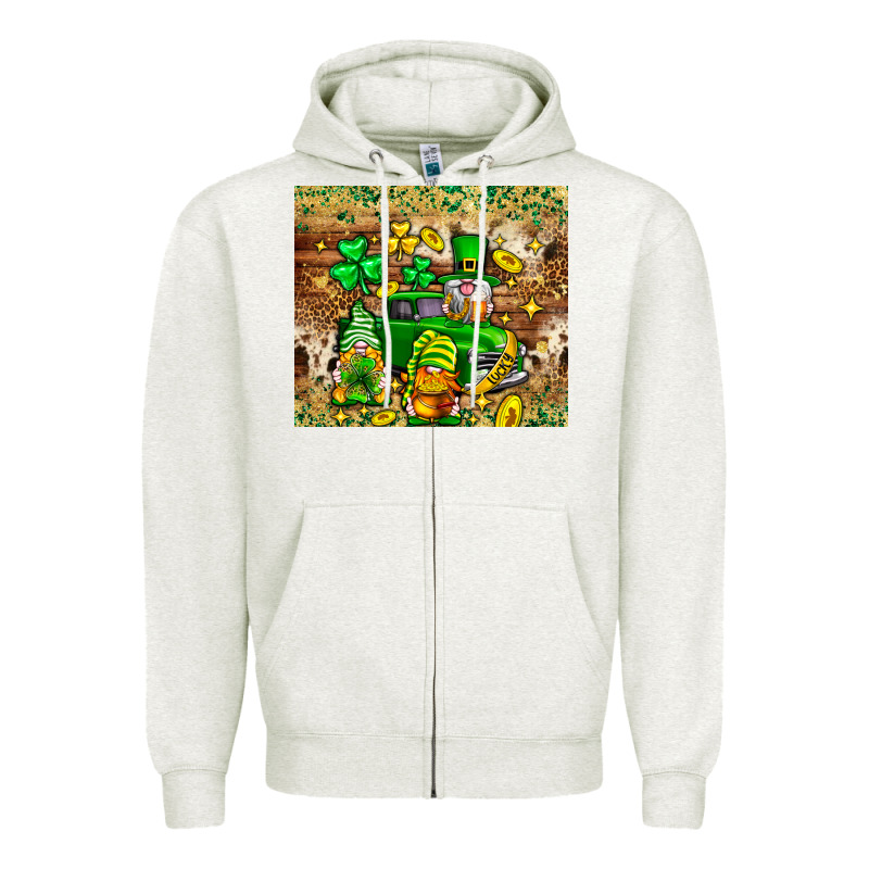 St. Patrick's Day Gnomies Truck Tumbler Zipper Hoodie by Neo Western | Teevron