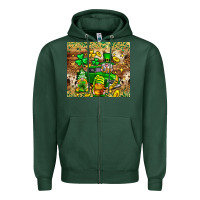 Sports Green St. Patrick's Day gnomies truck tumbler Zipper Hoodie - Neo Western