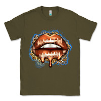 Army Green american football lips Classic Tee - Zillion Design Studio