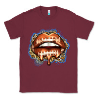 Burgundy american football lips Classic Tee - Zillion Design Studio