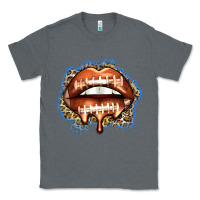 Charcoal Heather american football lips Classic Tee - Zillion Design Studio