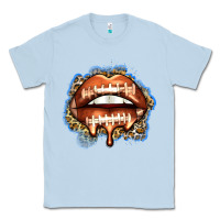Dusty Blue american football lips Classic Tee - Zillion Design Studio