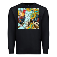 Black western rooster seamless pattern Premium Sweatshirt - BundleAndBundleShop