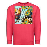 Cardinal western rooster seamless pattern Premium Sweatshirt - BundleAndBundleShop