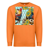 Carrot western rooster seamless pattern Premium Sweatshirt - BundleAndBundleShop