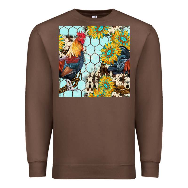 Western Rooster Seamless Pattern Premium Sweatshirt by BundleAndBundleShop | Teevron