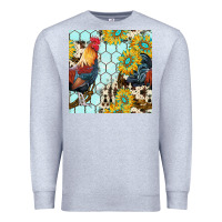 Heather Grey western rooster seamless pattern Premium Sweatshirt - BundleAndBundleShop