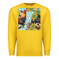 Lemon western rooster seamless pattern Premium Sweatshirt - BundleAndBundleShop