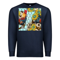 Navy western rooster seamless pattern Premium Sweatshirt - BundleAndBundleShop