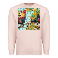 Pale Pink western rooster seamless pattern Premium Sweatshirt - BundleAndBundleShop